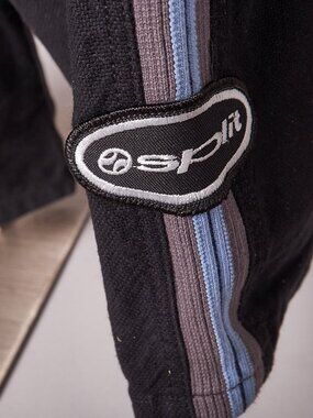1990s Deadstock Baggy Black Stripe Leg Split Skateboarding Pants